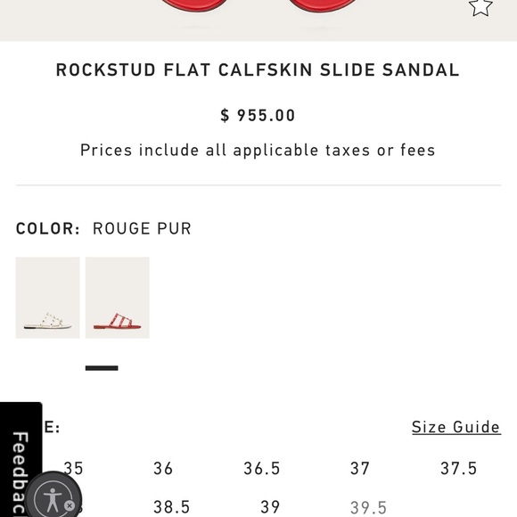 Valentino rockstud sandals slide flat calfskin blossomgold studs - Picture 5 of 10